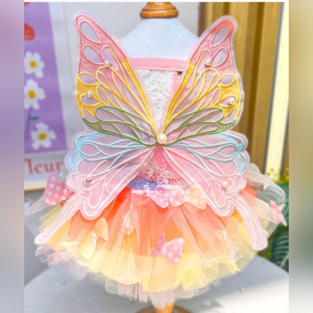 New Butterfly Dog Party Dress